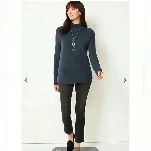 J.Jill Textured Funnel-Neck Aqua Sweater Size Medium Petite - Picture 10 of 10